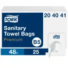 Sanitārie atkritumu maisi TORK B5, 25 gab./iepak., 7 x 26 cm, baltā krāsā, 204041 Foto 2