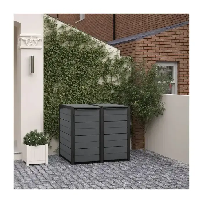 Atkrituma tvertņu 2x240L uzglabāšanas konteiners Hide Away pelēks Foto 5
