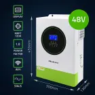 Qoltec Modular Hybrid Solar Inverter Off-Grid 6200W | 120A | 48V | MPPT | 12 units | BMS | AGM GEL LiFePO4 | Sinus | Wi-Fi option | Power factor 1.0  Foto 3