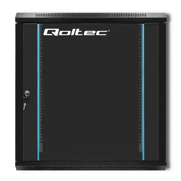 Qoltec RACK Cabinet 19" | 12U | 600 x 635 x 450 | Tempered doors | Hanging | Steel case | Lock | Black Foto 12