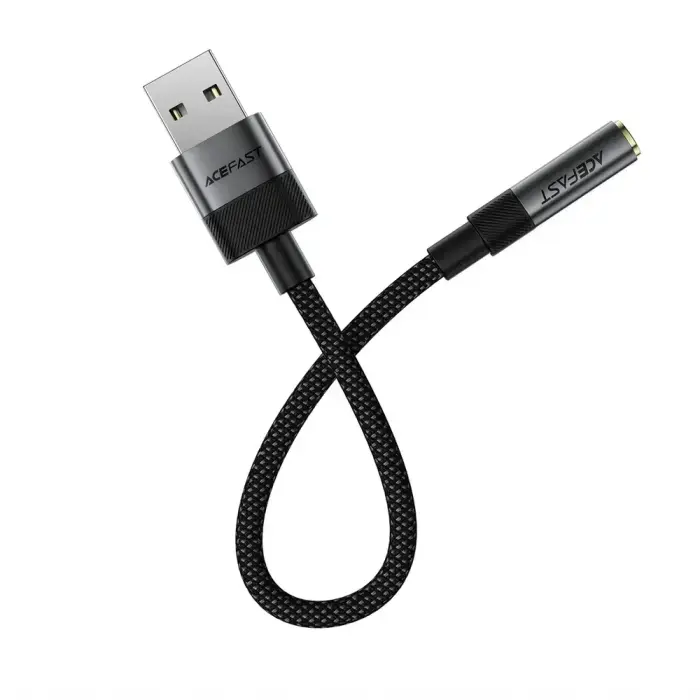 Acefast J13 USB-A to 3.5mm mini jack adapter - black Photo 3