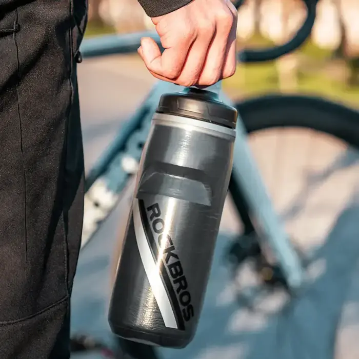 Rockbros Thermal Bike Bottle 620 ml BPA Free - Gradient Black Фото 2