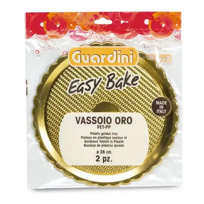 Plastic trays gold set of 2 Easy Bake Ø28cm  Photo 2