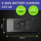 Qoltec Fast Charger for e-bike, electric scooter 36V | 42V | 4A | 5.5*2.1 + power cable Foto 4