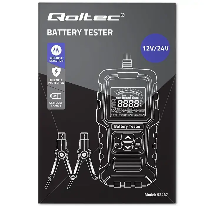 Qoltec LCD digital battery tester | 12V | 24V | 3Ah-250Ah Foto 11