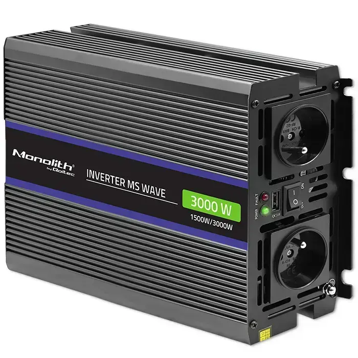 Qoltec Monolith voltage converter 3000 MS Wave | 12V to 230V | 1500/3000 | USB Foto 11