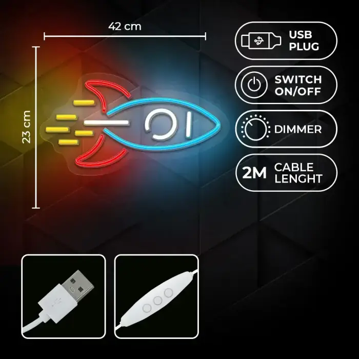 Neon PLEXI LED ROCKET multicolor NNE18 Neolia Фото 6