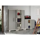Linear Wood Tall Cabinet 68x39x173cm light beige/light gray Photo 3