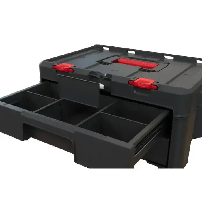 Instrumentu kaste ar 2 atvilktnēm Stack'N'Roll 2 Drawers 48,1x33,2x23,3cm Foto 4