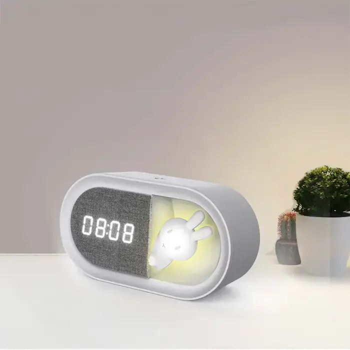 Alarm clock with LED Bunny night light PURE FNL-05 INGRID white long Forever Light Photo 4