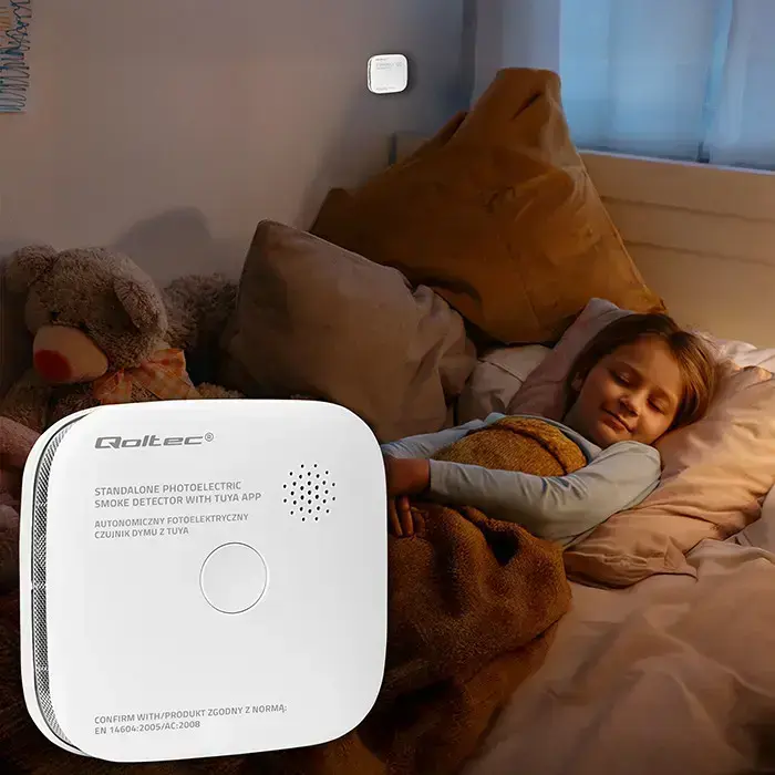 Qoltec Certified wireless smoke detector with battery | Tuya | Wi-fi |  sensor service life 10 years | alarm 85dB | LED Фото 9