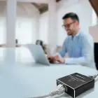 Qoltec Splitter mini SWITCH 1x2 port RJ45 | 1000Mbps | USB-C | Aluminium Photo 7