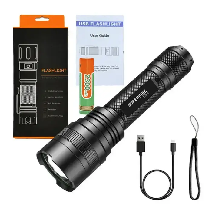 Superfire C8-H flashlight 1200 lm, USB, 250m, 5 modes Фото 2