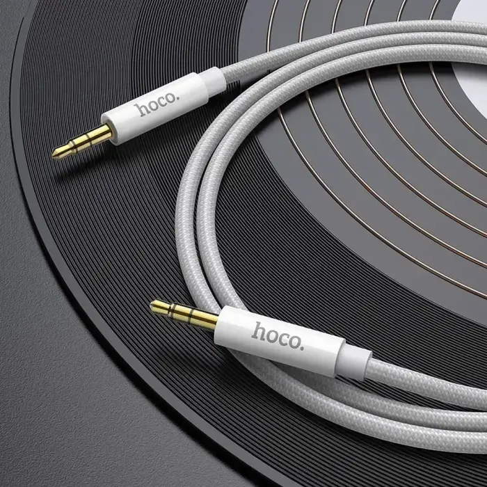 Cable AUX Jack 3,5 mm to Jack 3,5 mm Hoco 1 m UPA19 silver Photo 3