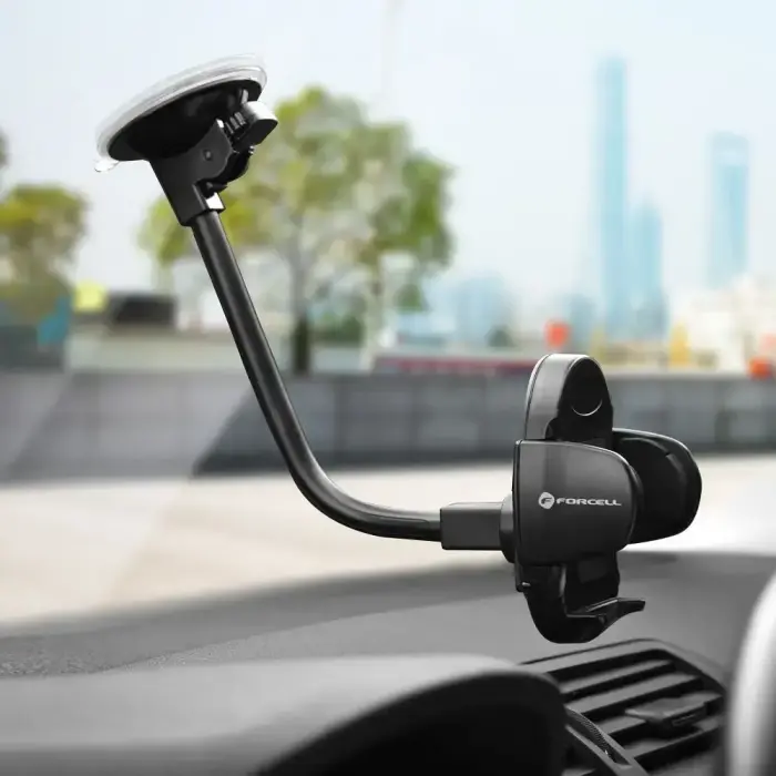 Car phone holder Forcell F-Grip Oval 27 cm windshield / dashboard / air vent black Photo 12