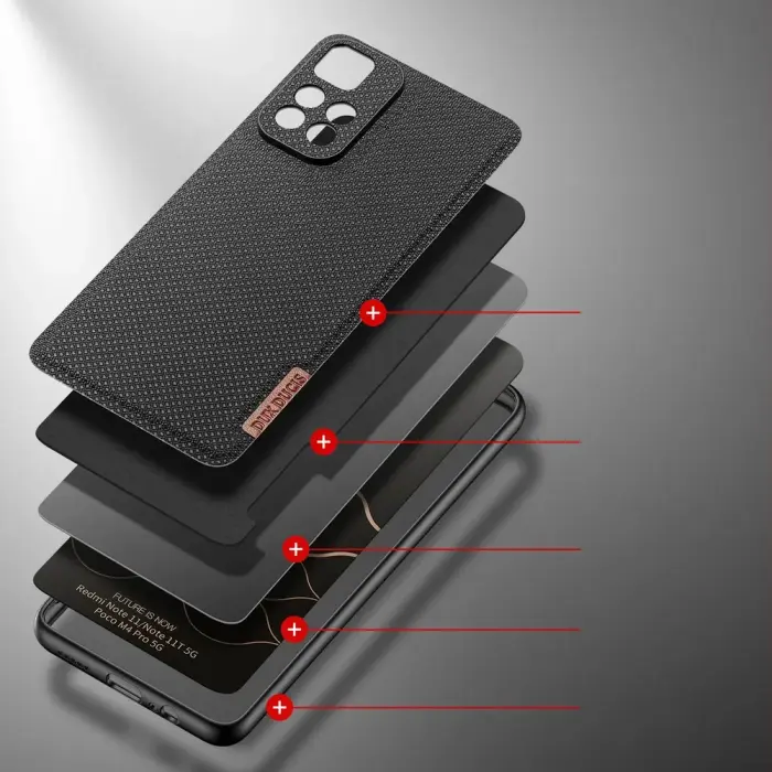 Dux Ducis Fino case cover covered with nylon material Poco M4 Pro 5G black Foto 3
