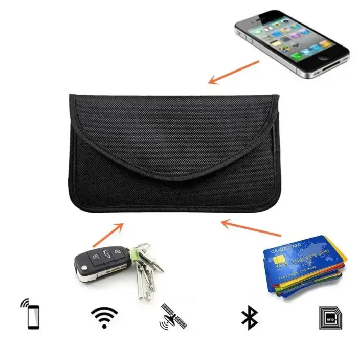 Anti-theft Case for Car Keys Phone Radio Blocking Faraday Box Faraday Cage 20cm x 11cm Black Фото 15