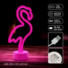 Neon LED on stand FLAMINGO pink USB-C FSC-11 Forever Light Фото 4