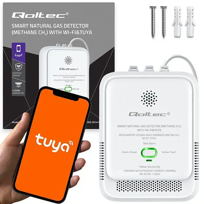 Qoltec Certified Natural Gas Leak Sensor | CH4 detector | NG | Tuya | Wi-Fi | 85dB alarm | LED  Photo 15