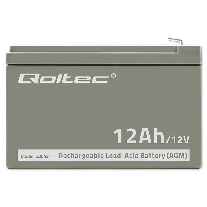 Qoltec AGM battery | 12V | 12Ah | Maintenance-free | Efficient| LongLife | for UPS, security Фото 5