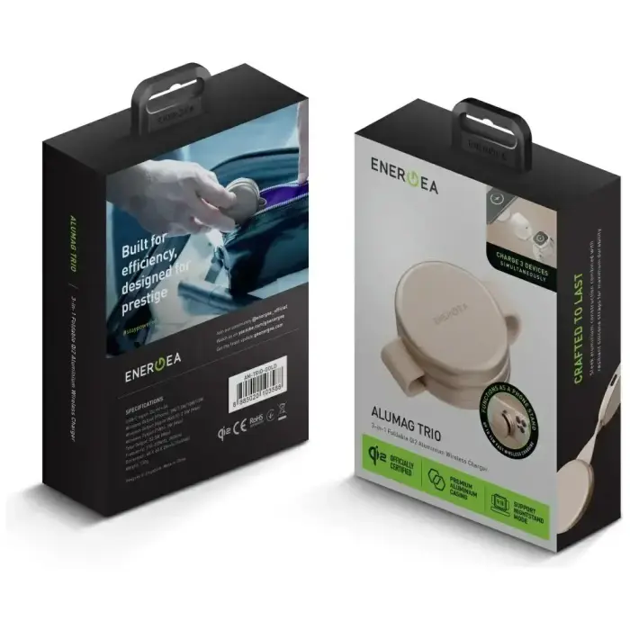 Wireless charger Energea Alumag Trio 3in1 Qi2 15W gold Фото 6