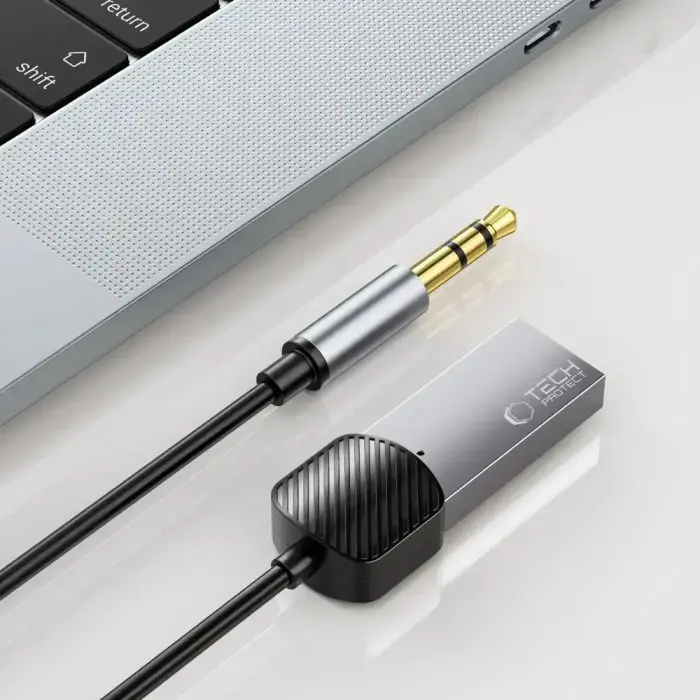 Tech-Protect UltraBoost audio adapter mini jack 3.5mm (male) / Bluetooth - gray Foto 3