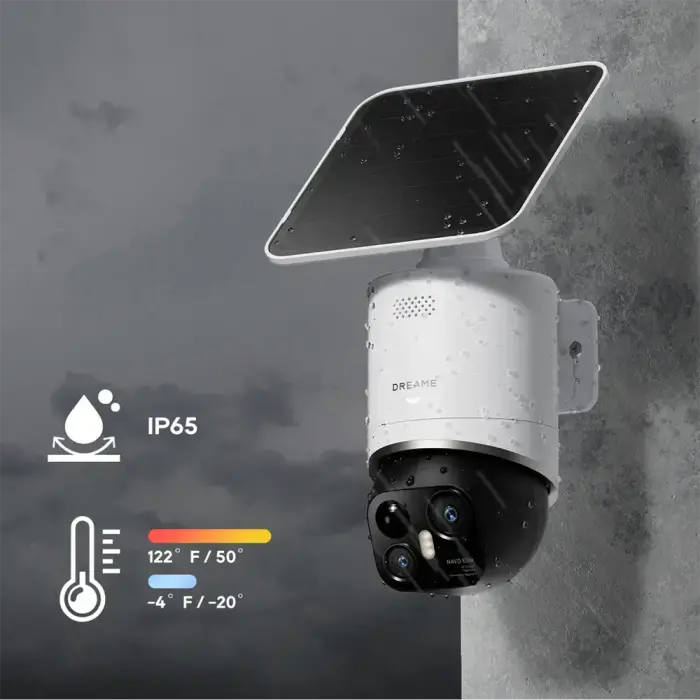 Kamera zewnętrzna Dreame Navo Elite 1 Outcam 360° z panelem solarnym - biała Foto 12