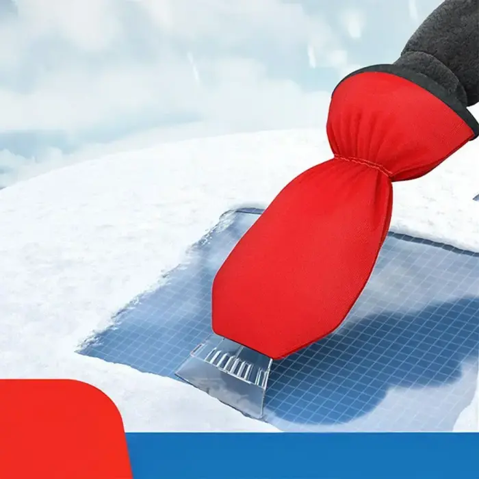 Car snow scraper with glove red Foto 3