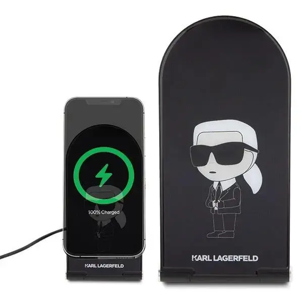 Karl Lagerfeld Ikonik MagSafe 15W inductive charger, foldable 2in1 - black Фото 2