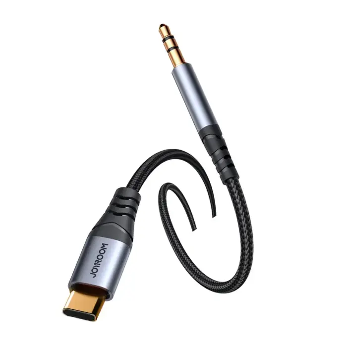 Joyroom stereo audio cable AUX 3.5 mm mini jack - USB-C for phone 1.2 m black (SY-A07) Photo 3