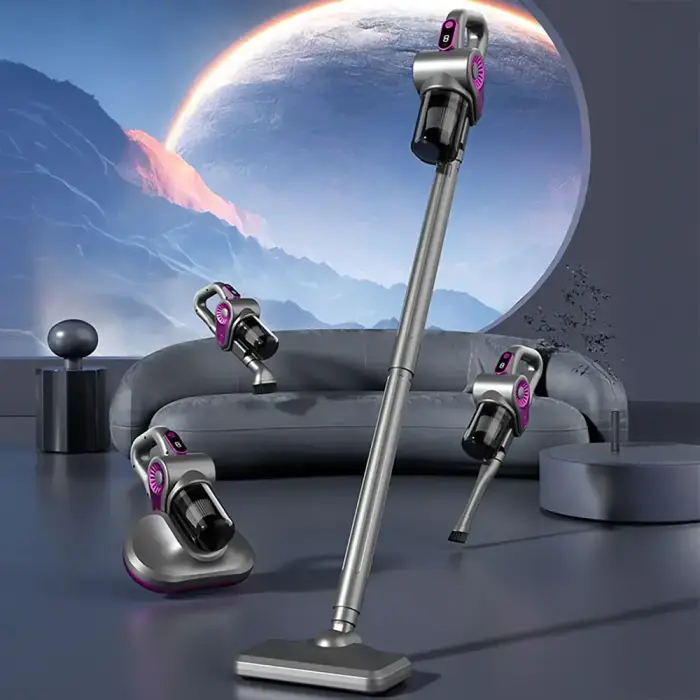 4-in-1 Vertical Handheld Vacuum Cleaner with Dust Mite Removal Brush - Gray Foto 3