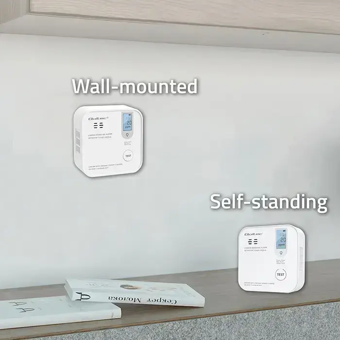 Qoltec Certified wireless Carbon monoxide (CO) sensor with battery | sensor service life 10 years | alarm 85dB | LED Foto 11