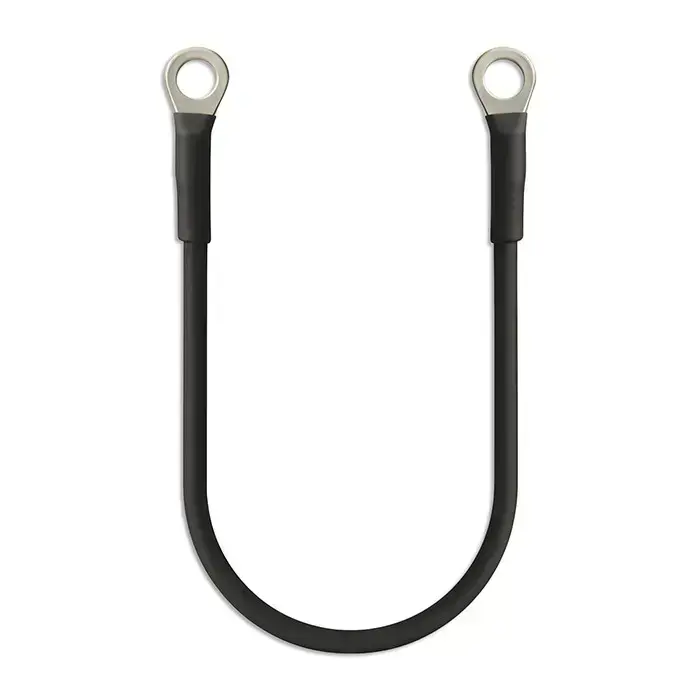 Qoltec Battery cable with connector terminals | Cable with eyelet | 20 cm | Black  Photo 2