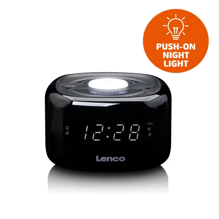 Lenco radio pulkstenis, ar nakts gaismu, balts Foto 3
