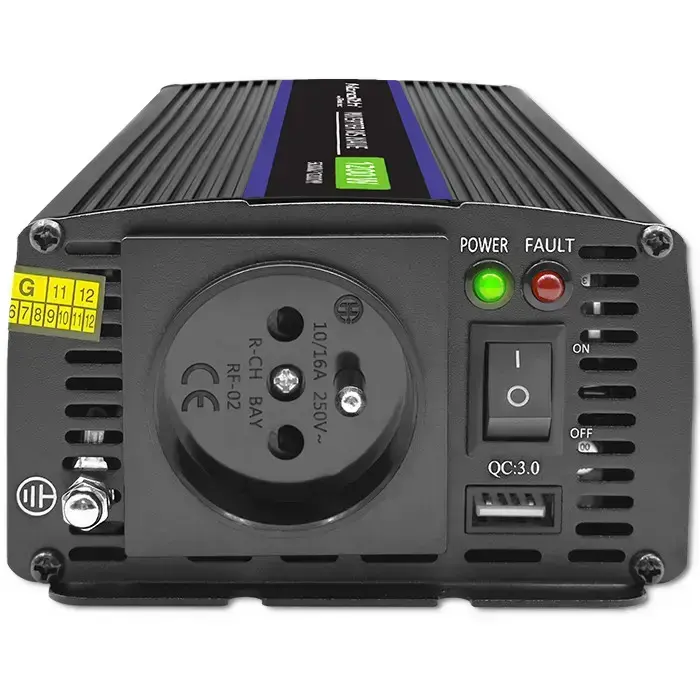 Qoltec Monolith voltage converter 1200 MS Wave |12V to 230V | 600/1200W | USB Photo 12