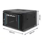 Qoltec RACK Cabinet 19" | 6U | 600 x 370 x 600 | Tempered doors | Hanging | Steel case | Lock | Black Photo 3
