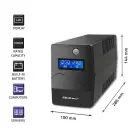 Qoltec Uninterruptible Power Supply UPS Line Interactive | Monolith | 1000VA | 600W | LCD | USB | RJ45 Photo 4