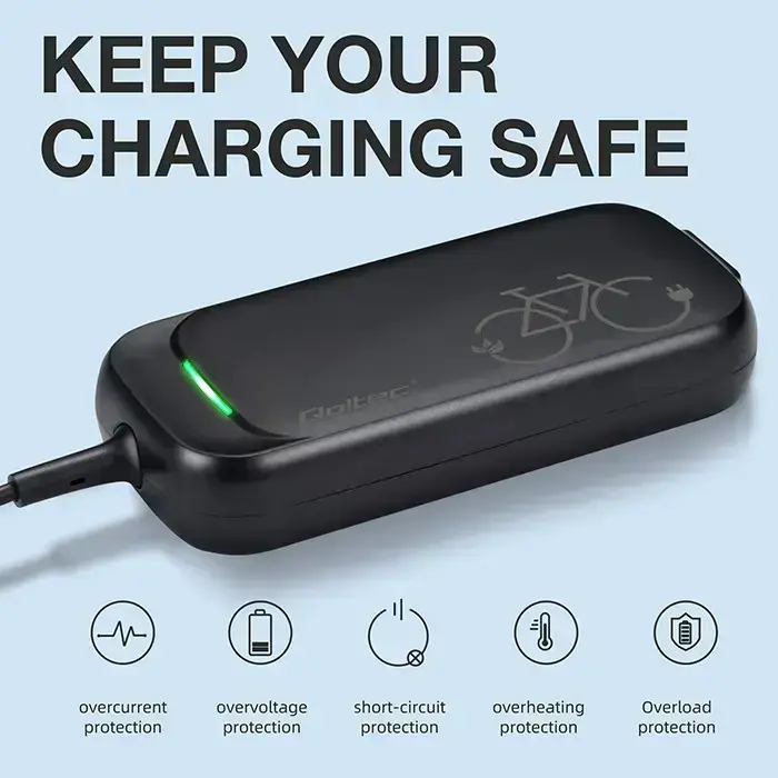Qoltec Fast Charger for e-bike Bosch 36V | 42V | 2A | Bosch plug | water resistant + power cable Foto 8