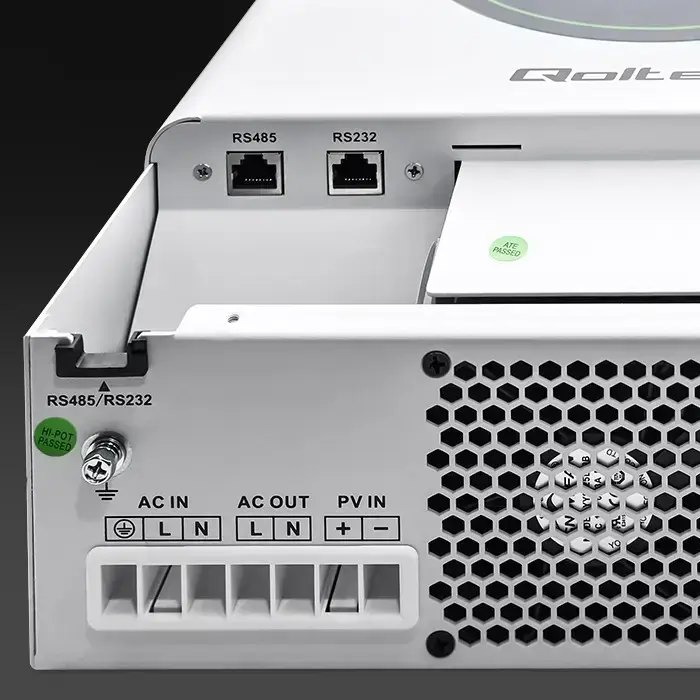 Qoltec Hybrid Solar Inverter Off-Grid 6200W | 120A | 48V| MPPT | BMS | AGM GEL LiFePO4 |  Wi-Fi option | Sinus | Power factor 1.0  Foto 9