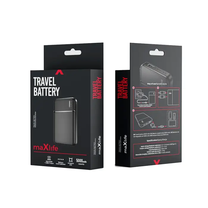 Maxlife внешний аккумулятор (powerbank) MXPB-01 5000 mAh черный Фото 11