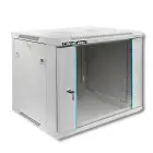 Qoltec RACK Cabinet 19" | 9U | 600 x 500 x 450 | Tempered doors | Hanging | Steel case | Lock | Grey Foto 1