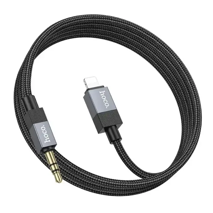 Cable AUX Jack 3,5 mm (male) to Lightning (male) Hoco 1 m UPA32A black Photo 3