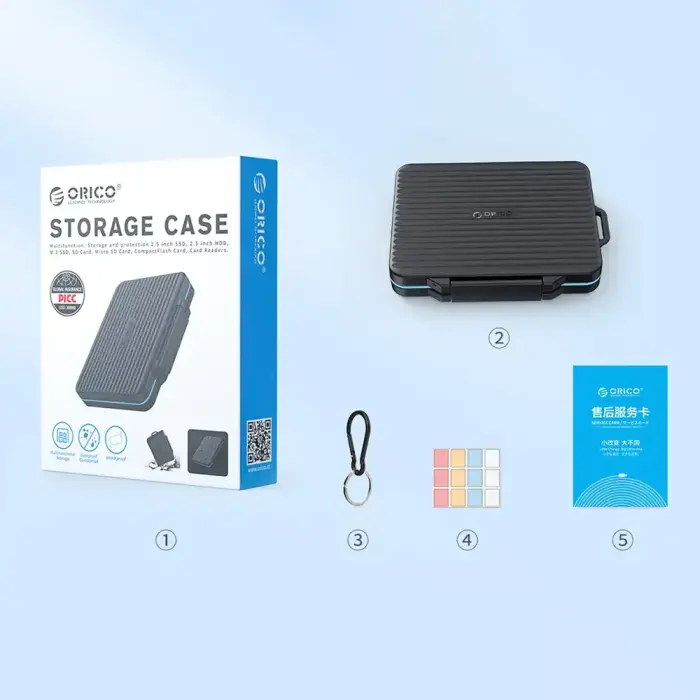 Orico PHCD Case for Memory Cards and Data Media Black 2.5" SSD 2.5" HDD M.2 SSD SD Micro SD CompactFlash Card Readers - Black Foto 14