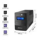 Qoltec Uninterruptible Power Supply UPS Line Interactive | Monolith| 850VA | 480W | LCD | USB | RJ45 Фото 4