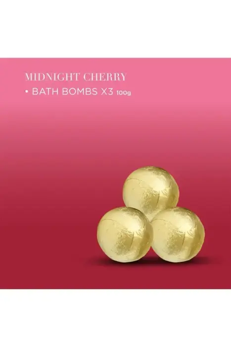 Debenhams Midnight Cherry Luxury Bath Bomb Trio Gift Set Photo 7