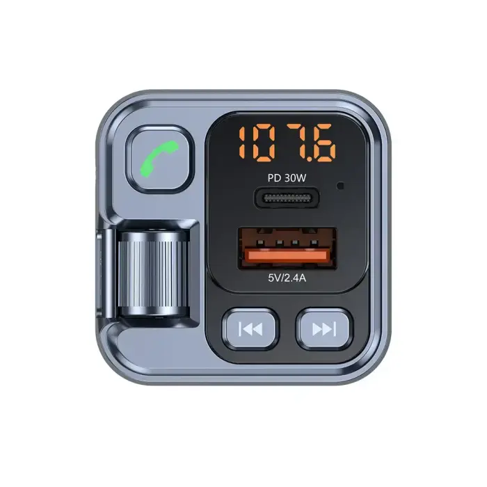 Blavec FM Transmitter Flash TR-05 MP3, Bluetooth - USB + Type C - PD 30W (TFMFTR05-B) black Фото 2