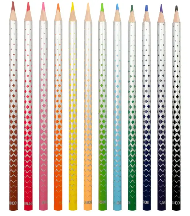 Krāsainie zīmuļi KORES KOLORES MAGIK, trīsstūrveida, 3mm, dzēšami, 12 gab Foto 3