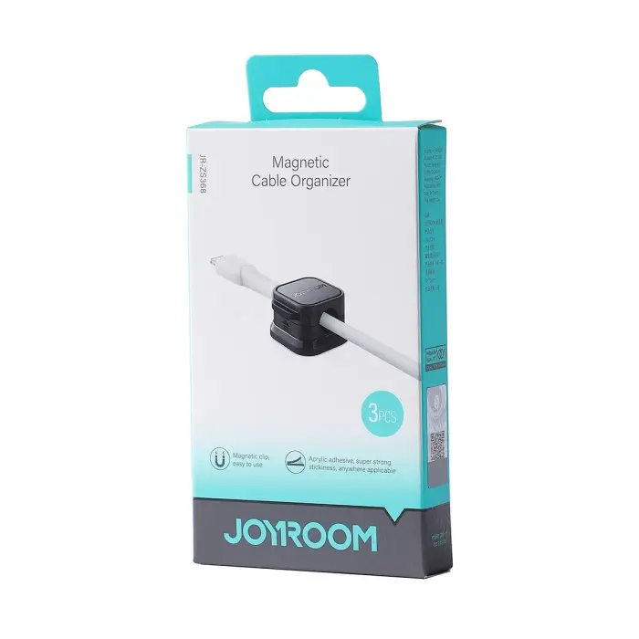 Joyroom JR-ZS368 magnetic cable organizer - black (3 pcs.) Foto 5