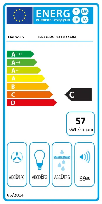 Electrolux izvelkams tvaika nosūcējs, 60 cm, balts Foto 6