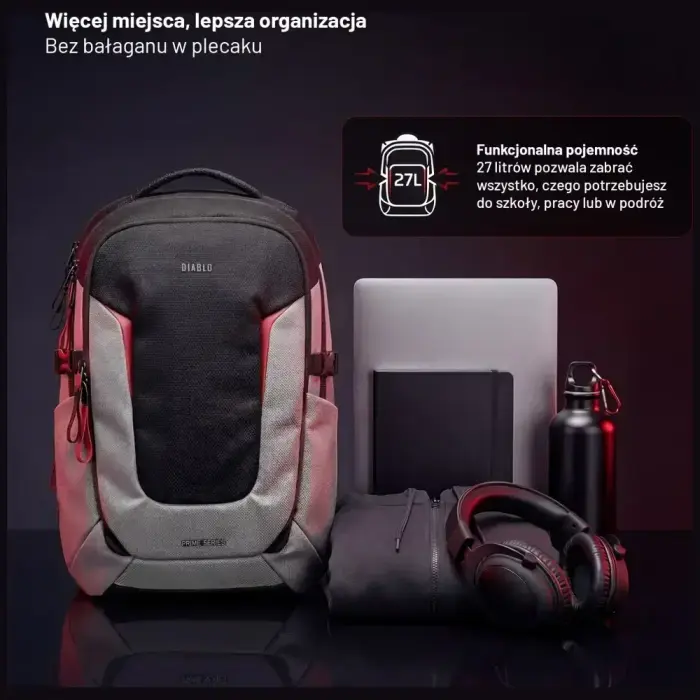Diablo Chairs Prime Multifunctional Laptop Backpack black grey Photo 4